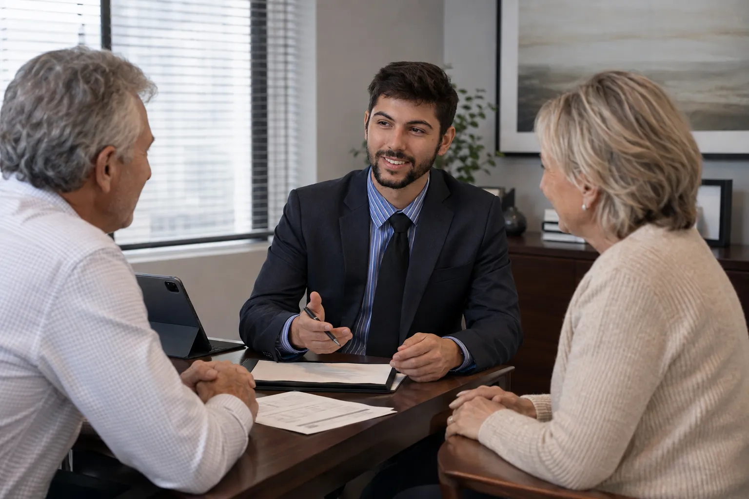 Connecticut financial advisor meeting with clients as a long-term planning partner