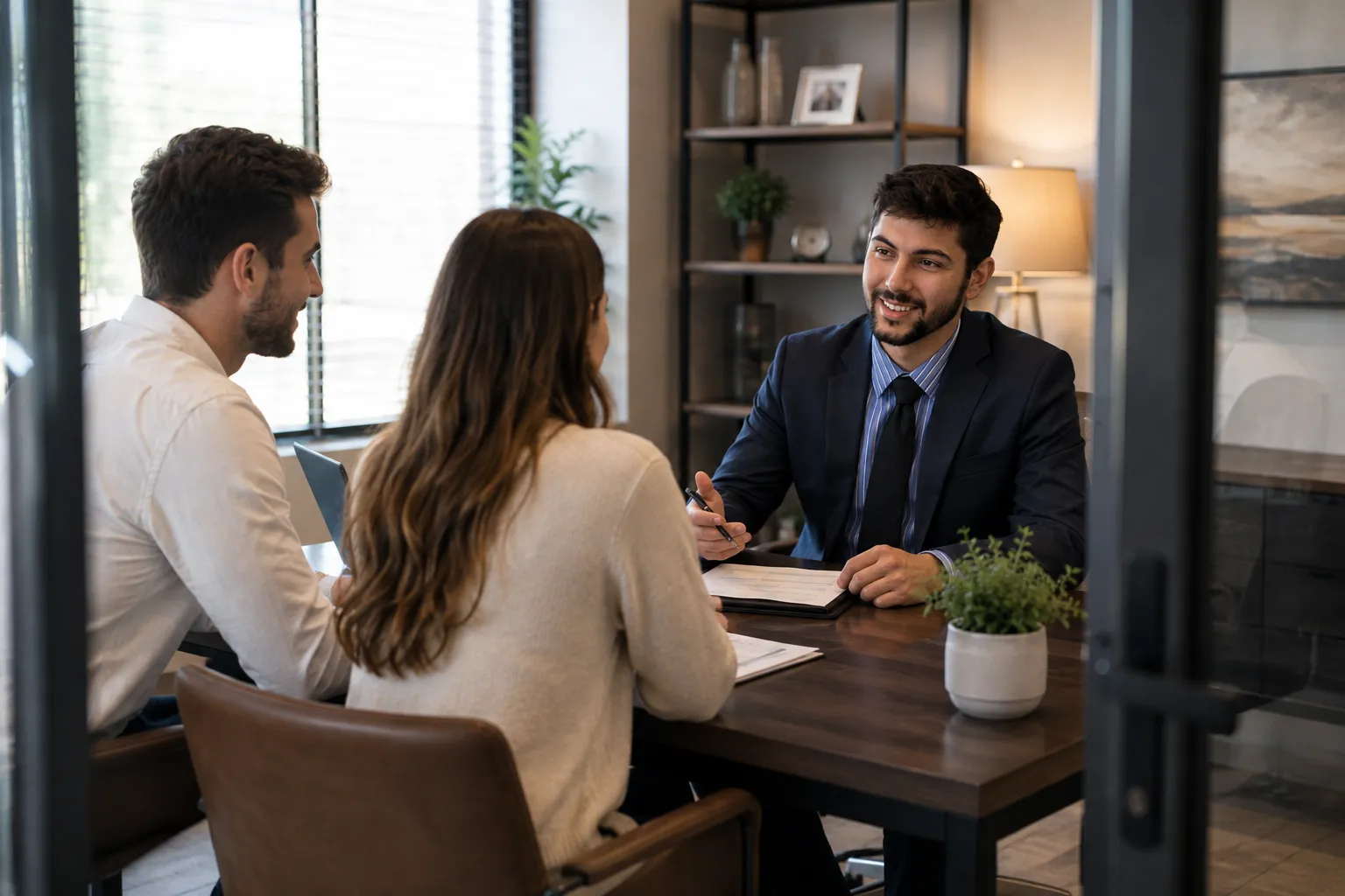 Financial advisor discussing early long-term care planning with a Connecticut couple