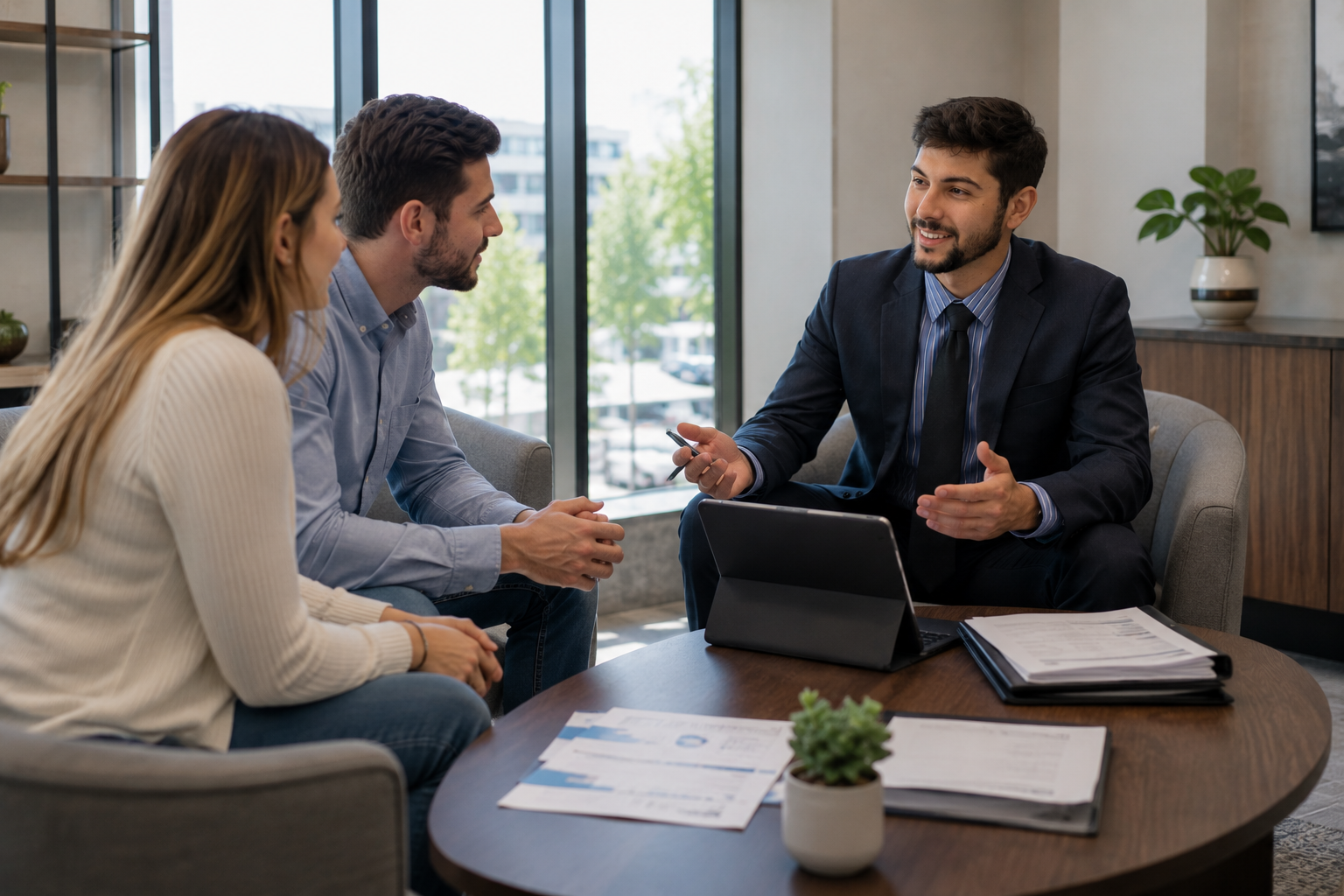 Tyler Pereira discussing Medicare insurance options with Connecticut residents