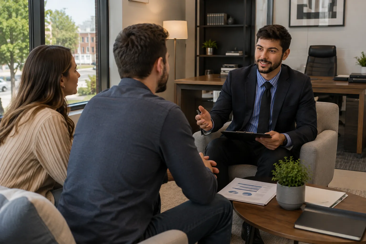 Tyler Pereira meeting with clients and providing financial-planning services in Connecticut